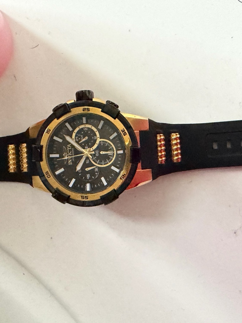 Invicta Black and Gold Men's Chronograph Sport Watch